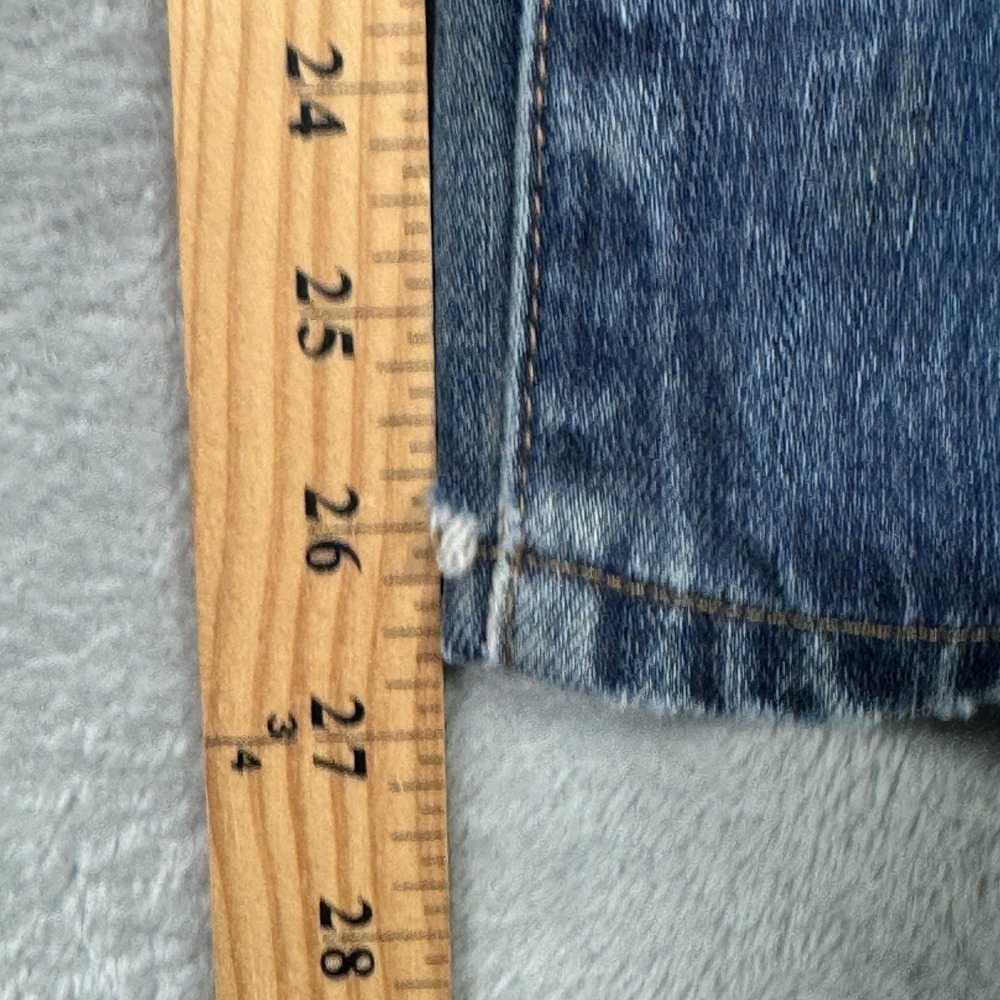 Ralph Lauren Jeans Mens 38x27 Blue Slim Straight Distressed Frayed *Hemmed Short - Picture 7 of 12